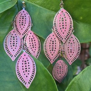 Pink chandelier earrings